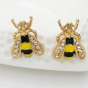 NEW Bumblebee Stud Earrings with Rhinestones